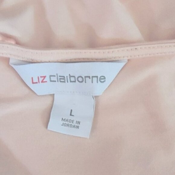 Liz Claiborne Pale Peach Short Sleeve Casual Top with Knot in Front in Size L… - Picture 4 of 4
